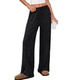 thumbnail image 1 of SUNBS Women's Pants Stretch Knit Wide Leg High Waist Drawstring Lounge Sweatpants with Pockets, 1 of 9
