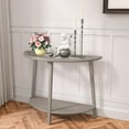 thumbnail image 1 of SUNBURY 40" Glass Half Moon Console Table 2 Tier Narrow Entryway Table with Gray MDF Frames, Modern Couch Table Small Console Tables for Entryway,Living Room, Hallway, 1 of 16
