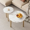 thumbnail image 1 of SUNBURY Coffee Table Nesting White Set of 2, Round Coffee Table 23.6", Side Tables for Living Room Bedroom Balcony Yard, 1 of 15