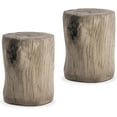 thumbnail image 1 of SUNBURY Outdoor Side Table Set of 2, Tree Stump Side Table Grey Colored Faux Wood, End Table Wood Stump Stool, Ottoman or Plant Stand, Deck or Garden, 1 of 16