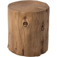 thumbnail image 1 of SUNBURY Outdoor Stump Side Table, Faux Wooden Concrete Side Table, Tree Stump Wooden Stool, Patio End Table, Round Outdoor Accent Drum Table, Light Brown Ottoman or Plant Stand, 1 of 9