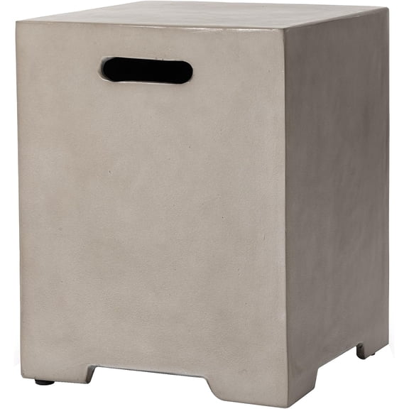 SUNBURY Tank Table for Gas Fire Pits, Grey Finish with Side Handles Tank Cover, Suitable for 20 Gallon 16-inch Propane Tanks for Fire Pit Table, Gray