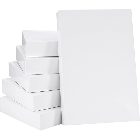 SUNCOLOR 6 Pack 14" Medium White Gift Boxes With Lids For Clothes Presents