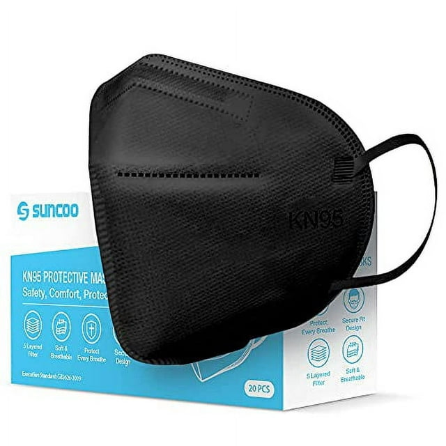 SUNCOO Protective KN95 Face Mask - 20 Pack, 5 Layers Cup Dust Filter ...