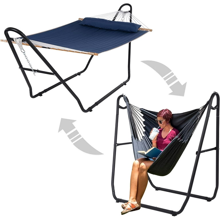 SUNCREAT 2-in-1 Convertible Hammock and Stand, Stand Alone Hammock