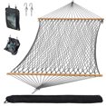 thumbnail image 1 of SUNCREAT Double Outdoor Hammock, Polyester Rope Hammock with Strong Spreader Bar, Gray, 1 of 7