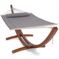thumbnail image 1 of SUNCREAT Freestanding 2 Person Hammock with Stand, Stand Alone Hammocks for Outside, 475 lbs Capacity, Light Gray, 1 of 9