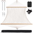 thumbnail image 1 of SUNCREAT Hammocks Cotton Rope Double Hammock, 450 lbs Capacity, Natural（Stand Is Not Include）, 1 of 9