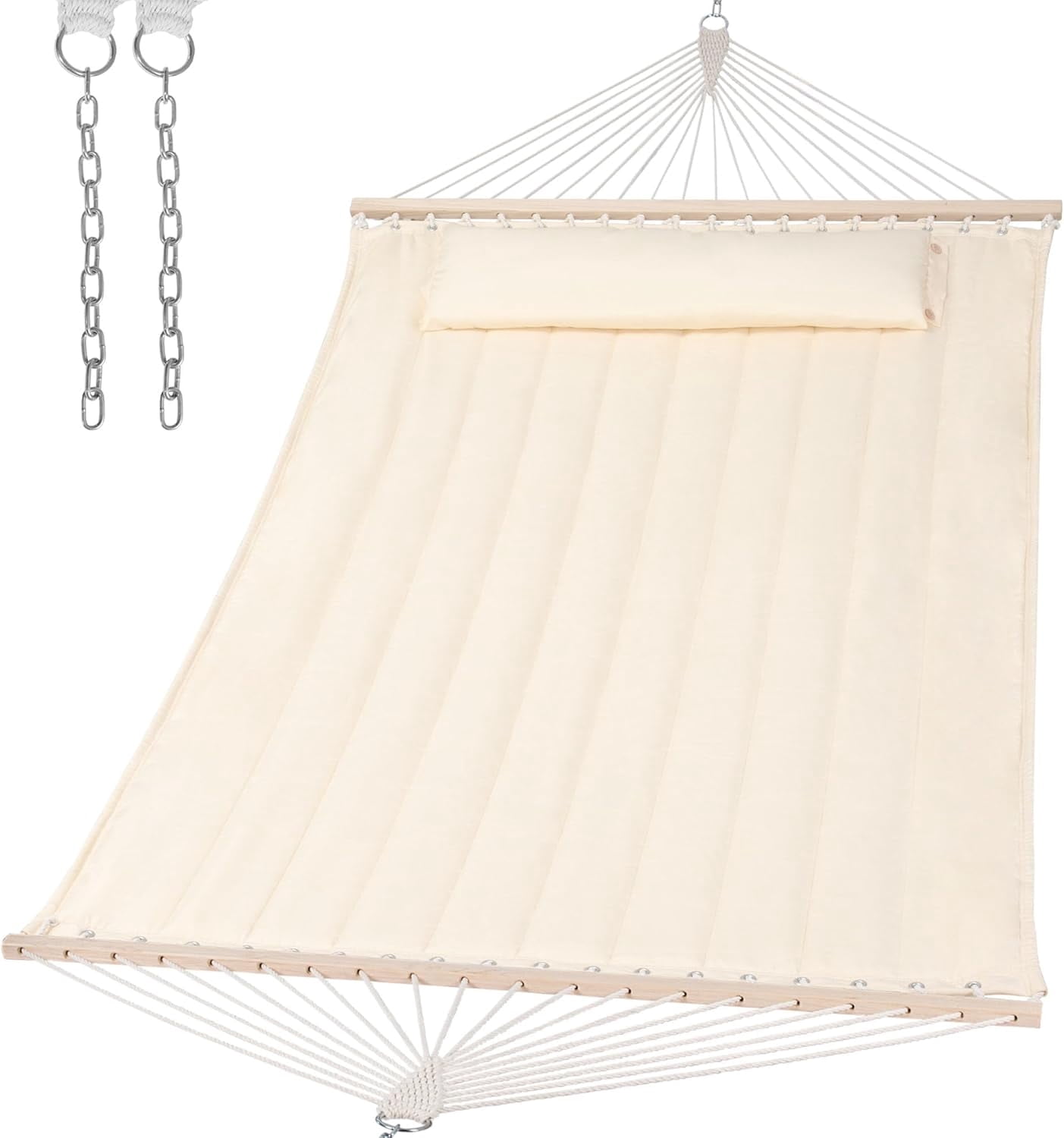 SUNCREAT Hammocks Replacement Hammock for Stand, 475 lbs Capacity, Two Person Backyard Hammock for Outside, Beige