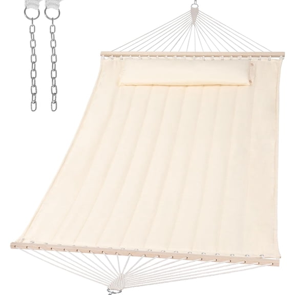 SUNCREAT Hammocks Replacement Hammock for Stand, 475 lbs Capacity, Two Person Backyard Hammock for Outside, Beige