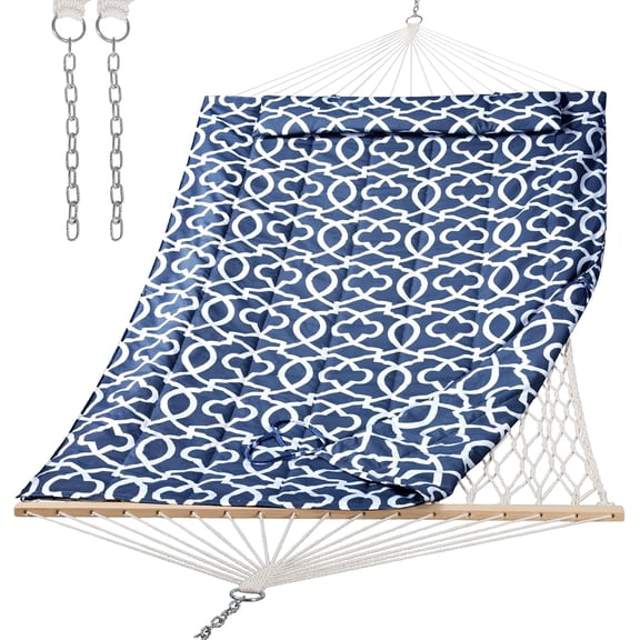 SUNCREAT Hammocks Replacement Hammock for Stand, 475 lbs Capacity, Two Person Backyard Hammock with Pad for Outside, Dark Gray Pattern
