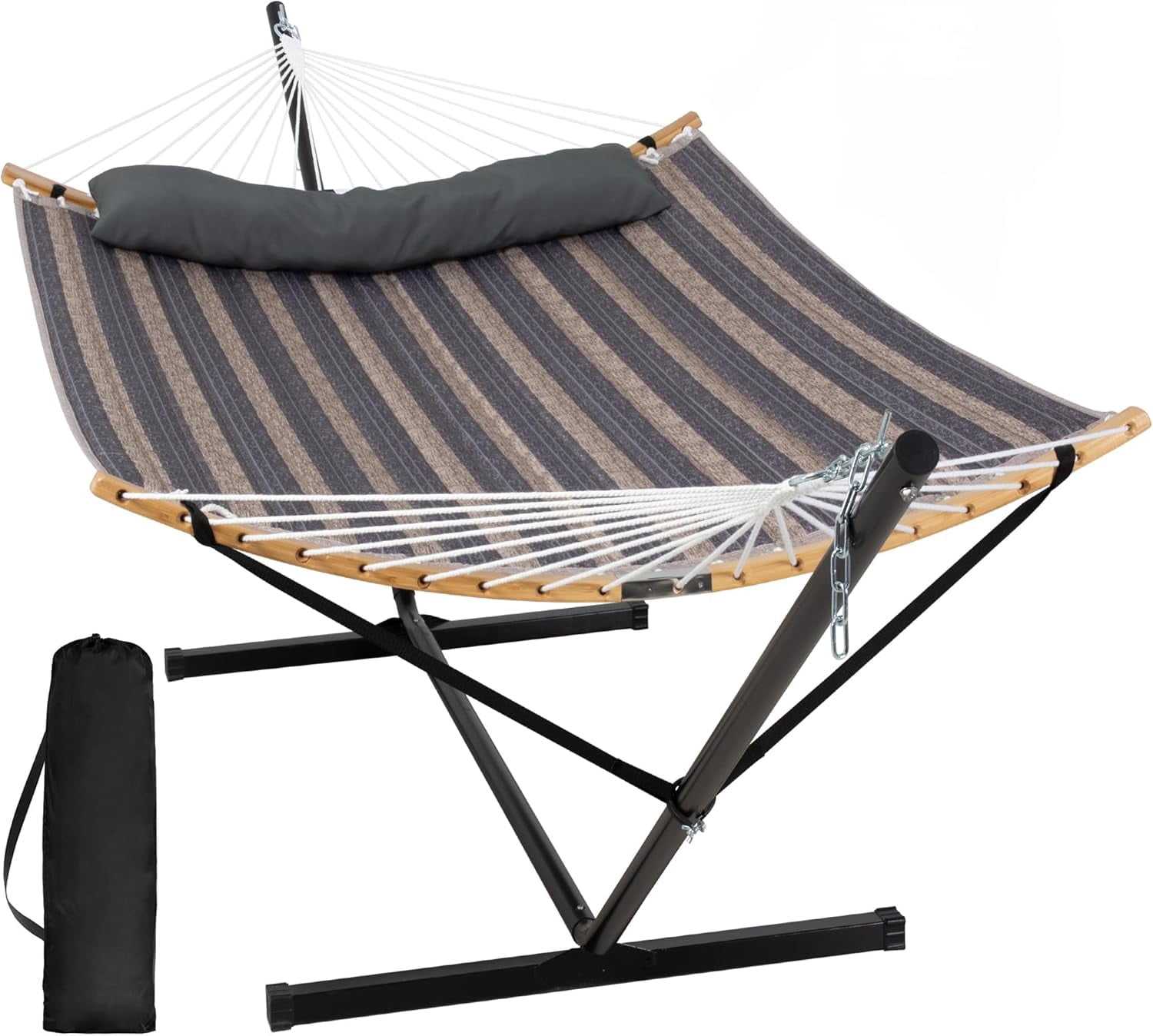 SUNCREAT Hammocks for Outside with Stand Included, Double Hammock with ...