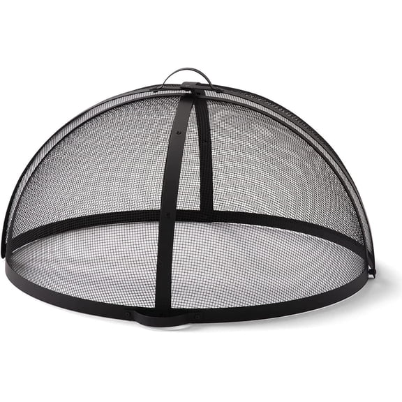 SUNCREAT Heavy-Duty Fire Pit Screen, Steel Mesh Round Spark Screen with Handle, 36 inch