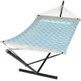 thumbnail image 1 of SUNCREAT Outdoor Polyster Double Hammock with Stand, Extra Large Hammock with Stand, Green Pattern, 1 of 6