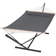 thumbnail image 1 of SUNCREAT Polyester Hammock with Stand, Heavy Duty Portable Hammocks, 450 lbs Capacity, Dark Gray, 1 of 6