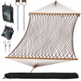 thumbnail image 1 of SUNCREAT Portable 2 Person Hammock with Carrying Bag, Tree Hooks, Magazine Bag, Bottle Holder, Brown, 1 of 7