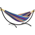 thumbnail image 1 of SUNCREAT Portable Large Hammock with Stand, Two Person Hammock with Stand Included, Rainbow Stripes, 1 of 9