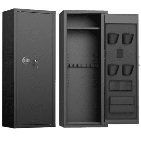 SUNCROWN 12-15 Gun Safe for Rifles and Pistols,Quick Access Rifle Gun Safe with Keyboard Lock, Gun Cabinets for Rifles and Shotguns with Pocket and Rifle Rack for Home