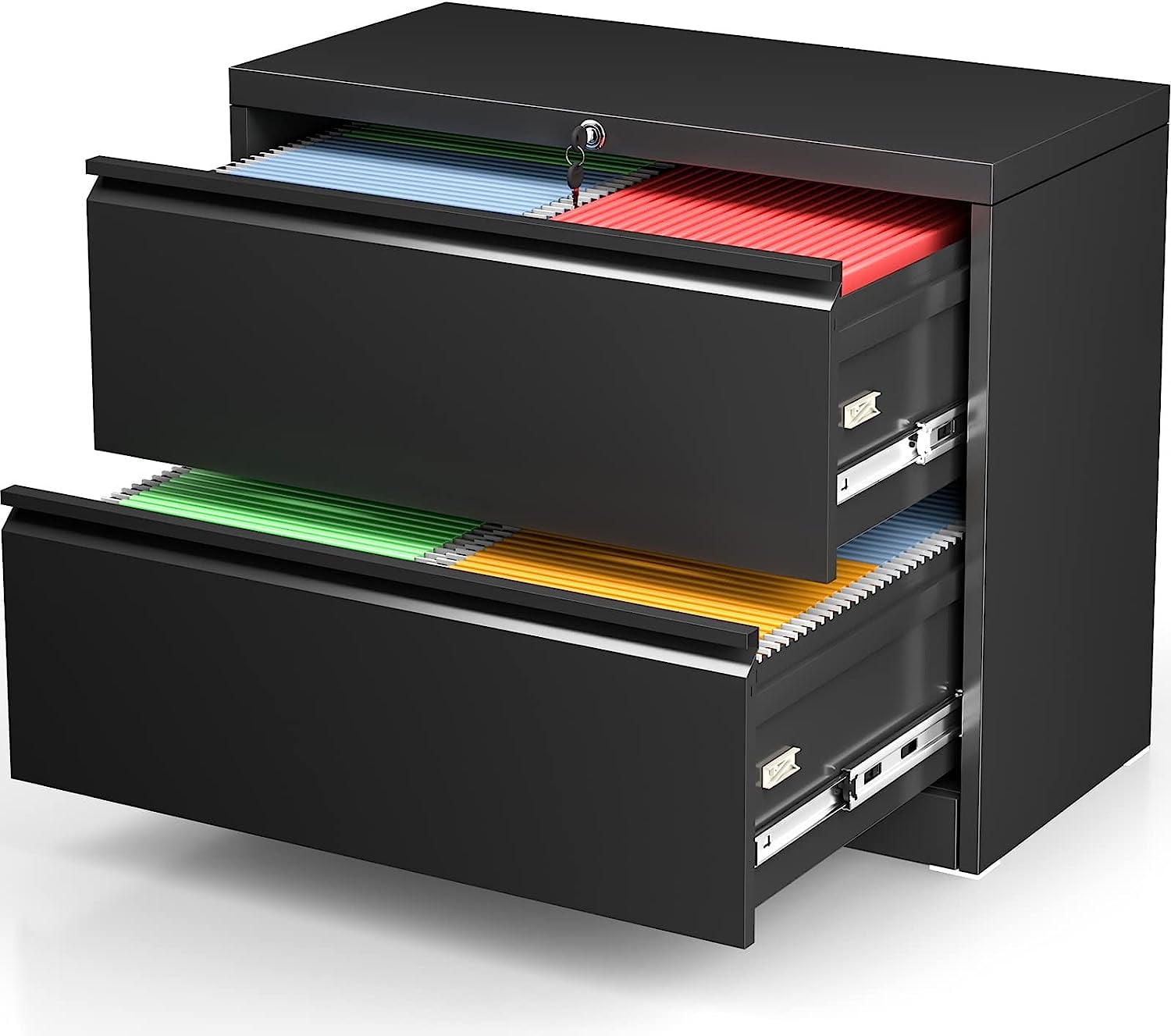 SUNCROWN 2 Drawer Lateral Metal File Storage with Lock for