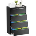 thumbnail image 1 of SUNCROWN 28.5" W Metal Lateral File Cabinets, 4 Drawer File Cabinet with Lock, Suitable for Home Office School Hanging Files Black Letter/Legal/F4/A4 Size, 1 of 7