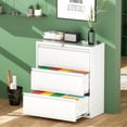 thumbnail image 1 of SUNCROWN 3 Drawer Filing Cabinet, White Lateral File Cabinet with Lock, Lockable Metal File Cabinets with Adjustable Hanging Bars&2 Keys, Locking File Cabinet for Home Office, Legal/F4/Letter, Etc, 1 of 10