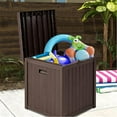SUNCROWN 51 Gallon Square Deck Storage Box Resin Outdoor Storage
