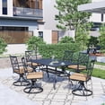 thumbnail image 1 of SUNCROWN 7-Piece Outdoor Dining Set Metal Swivel Cushioned Chairs Patio Furniture Sets with Steel Slat Bistro Table  for Backyard, Lawn, Garden, 1 of 8