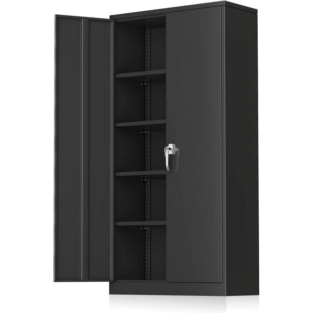 SUNCROWN 71 In Metal Storage Garage with Locking Doors and