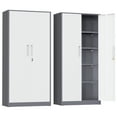 thumbnail image 1 of SUNCROWN  71 In Metal Storage Garage Cabinets with Locking Doors and Adjustable Shelves, Steel Storage Cabinet for Garage, Office, Classroom, Assemble Required(Grey), 1 of 9