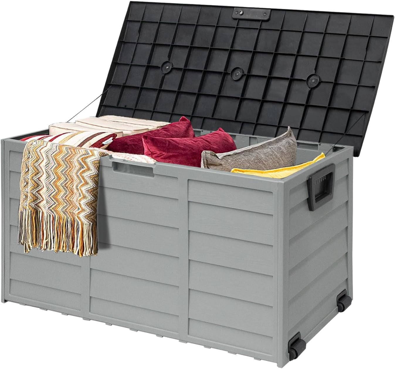 Rubbermaid Outdoor Extra-Large Deck Box with Seat, Gray & Brown, 121 Gallon Storage  Box Organizer Organizador - AliExpress
