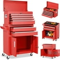 thumbnail image 1 of SUNCROWN 8-Drawer Metal Tool Chest, Rolling Tool Cart with Wheels,2 in 1 Detachable Tool Cabinets,Tool Box,Liners and Locking System for Garage,Warehouse,Workshop, Barbershop(Red), 1 of 14