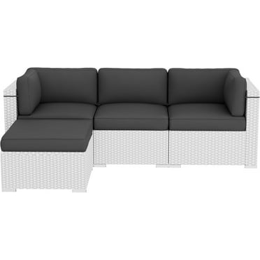 SUNCROWN 9 Piece Patio Furniture Cushions, Replacement Outdoor Cushions for 4-Seat Patio Couch, Cushions for Outdoor Sectional Sofa, Gray
