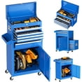 thumbnail image 1 of SUNCROWN 5-Drawer Rolling Tool Chest, Storage Cabinet with Detachable Top Tool Box, Tool Chest with Universal Lockable Wheels, Metal Tool Cart for, Workshop, Barbershop（Blue）, 1 of 7