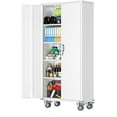 thumbnail image 1 of SUNCROWN Metal Storage Cabinet with Wheels,75” White Lockable Storage Cabinet with Doors and Shelves,Garage Storage Cabinet with Pegboards for Home,Office,Gym,Basement, Kitchen Pantry,Warehouse, 1 of 6