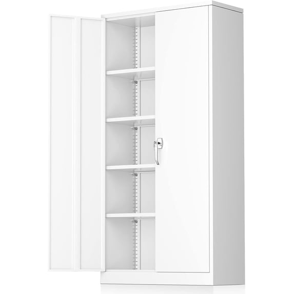SUNCROWN Metal Storage Cabinets 72” Garage Steel Storage Cabinet with Doors and Shelves, Metal File Organization for Home Office, Basement, Warehouse, Classroom