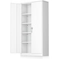 thumbnail image 1 of SUNCROWN  Metal Storage Garage Cabinets with Locking Doors and Adjustable Shelves, Steel Storage Cabinet for Garage, Office, Classroom, Assemble Required(White), 1 of 6