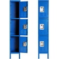 thumbnail image 1 of SUNCROWN Metal Storage Locker Cabinet with 3 Door 3 Tier for Home Office School Gym, Blue, 1 of 7