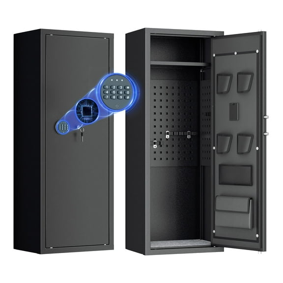 SUNCROWN Quick Access Weapon Safe with Adjustable Shelf and Keyboard lock, lockable cabinet with safe pocket