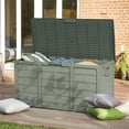 thumbnail image 1 of SUNCROWN Outdoor 75 Gallon Storage Deck Box, Weatherproof Woodgrain Patio Storage Box for Balcony, Garden, Backyard (Green), 1 of 7