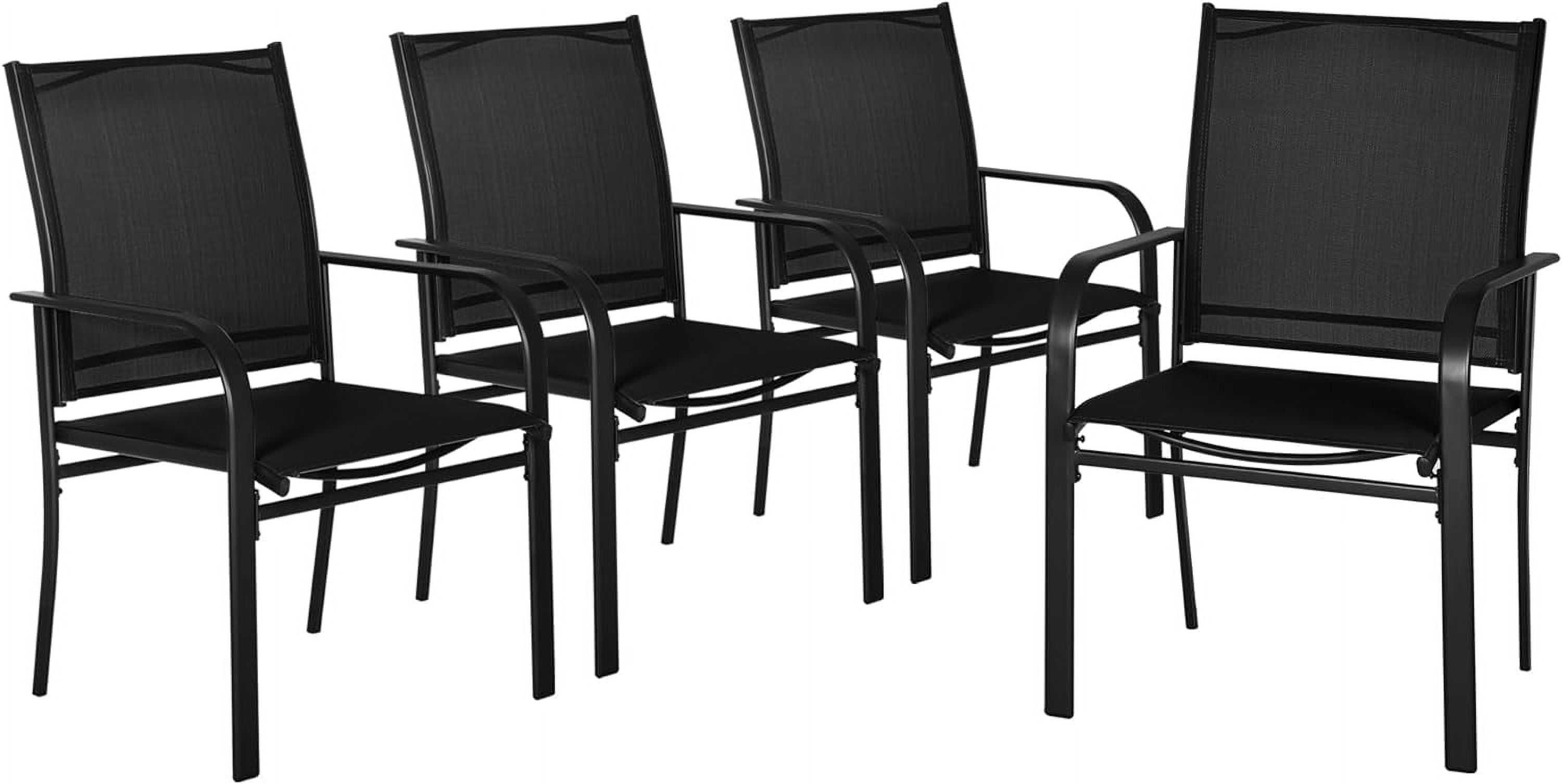 SUNCROWN Outdoor Patio Dining Chairs Set of 4, All Weather Textilene