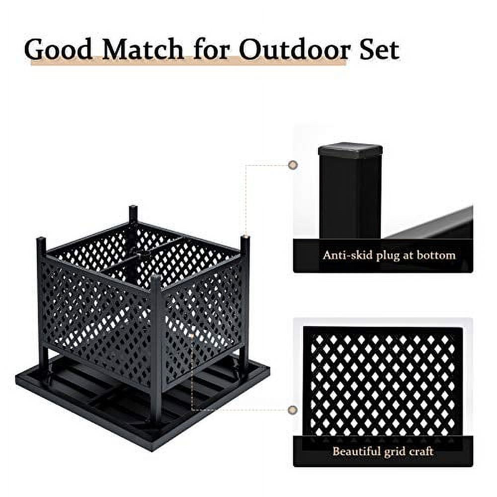 SUNCROWN Outdoor Patio Side Table with 1.57" Umbrella Hole, Patio