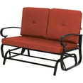thumbnail image 1 of SUNCROWN Outdoor Swing Glider Chair, Patio 2 Seats Loveseat Rocking Chair with Cushions, Steel Frame Furniture-Red, 1 of 14
