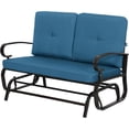 thumbnail image 1 of SUNCROWN Outdoor Swing Glider Rocking Chair Patio Bench for 2 Person, Garden Loveseat Seating Patio Steel Frame Chair Set with Cushion, Peacock Blue, 1 of 7