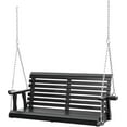 thumbnail image 1 of SUNCROWN Porch Swing 2-Seater, Wooden Outdoor Swing Bench with Cup Holder and Chains, 440 LBS Weight Capacity Outdoor Hanging Bench Swing for Patio & Garden (Black), 1 of 6