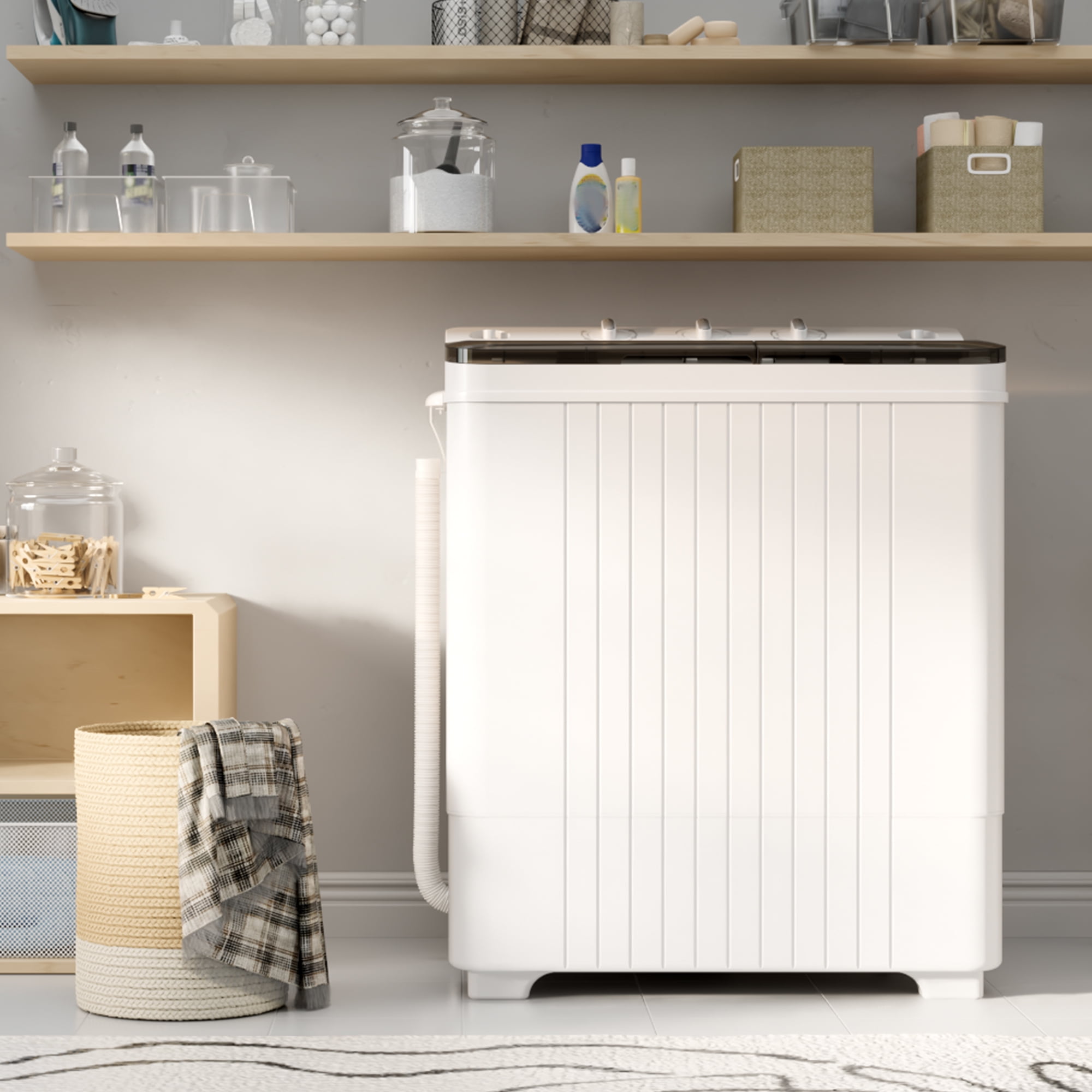 SUNCROWN Portable Washing Machine, 28 Lbs Twin Tub Washing Machine ...