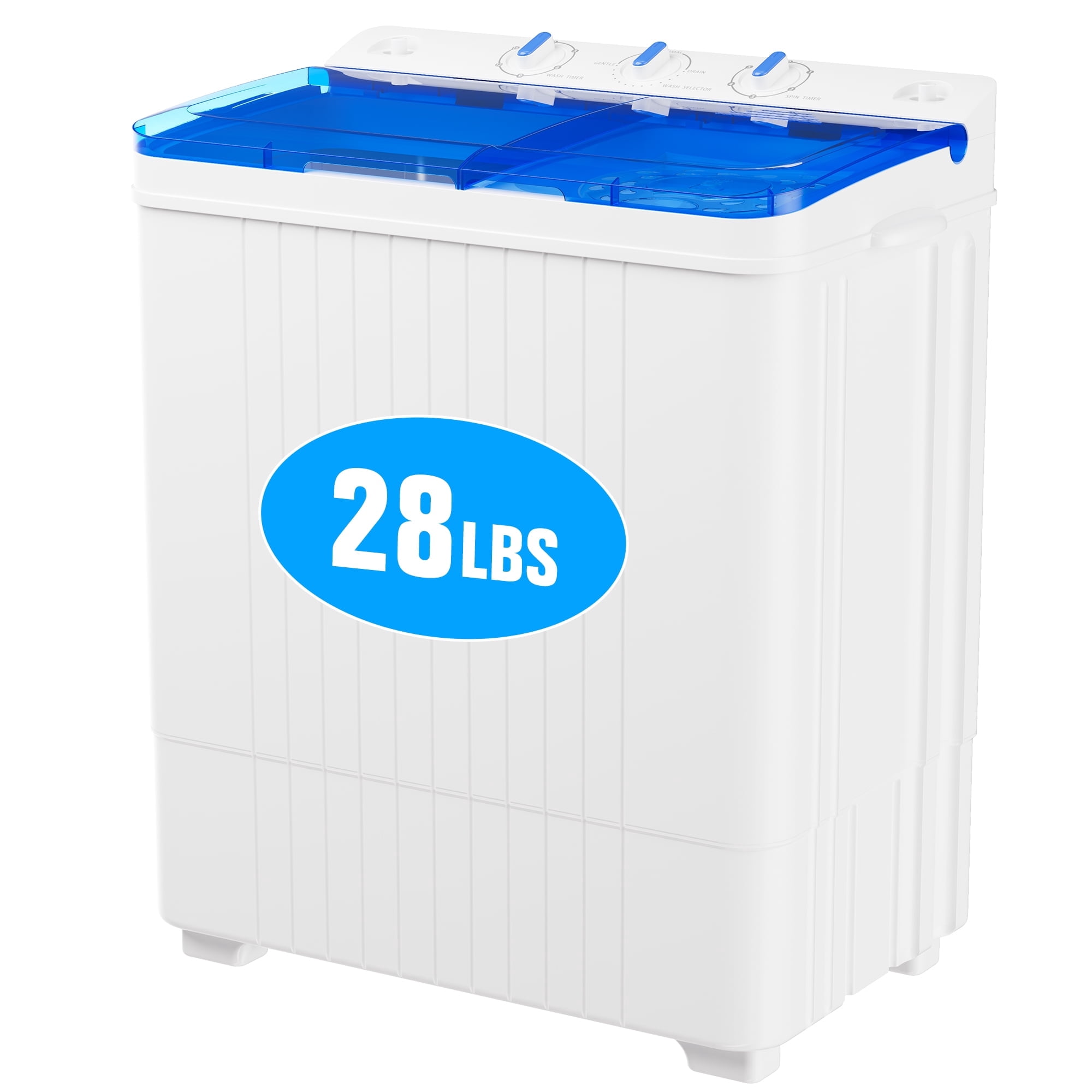 SUNCROWN Portable Washing Machine with Longer Hose, 28Lbs Compact