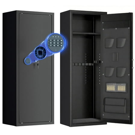 SUNCROWN Quick Access Weapon Safe with Adjustable Shelf and Keyboard lock, lockable cabinet with safe pocket