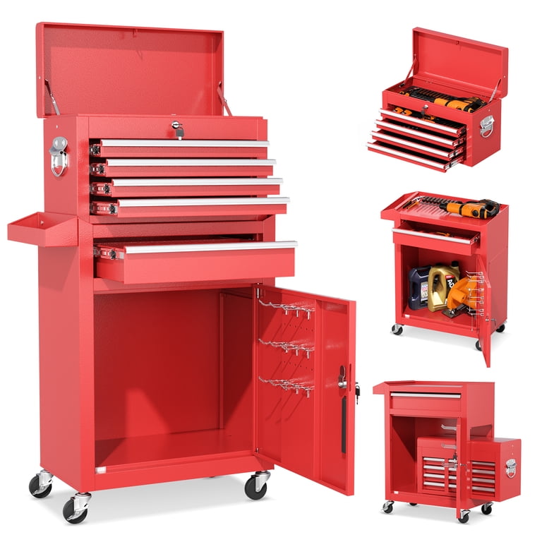WAYTRIM 5-Drawer Rolling Tool Chest, Removable Tool Cabinet Box With...