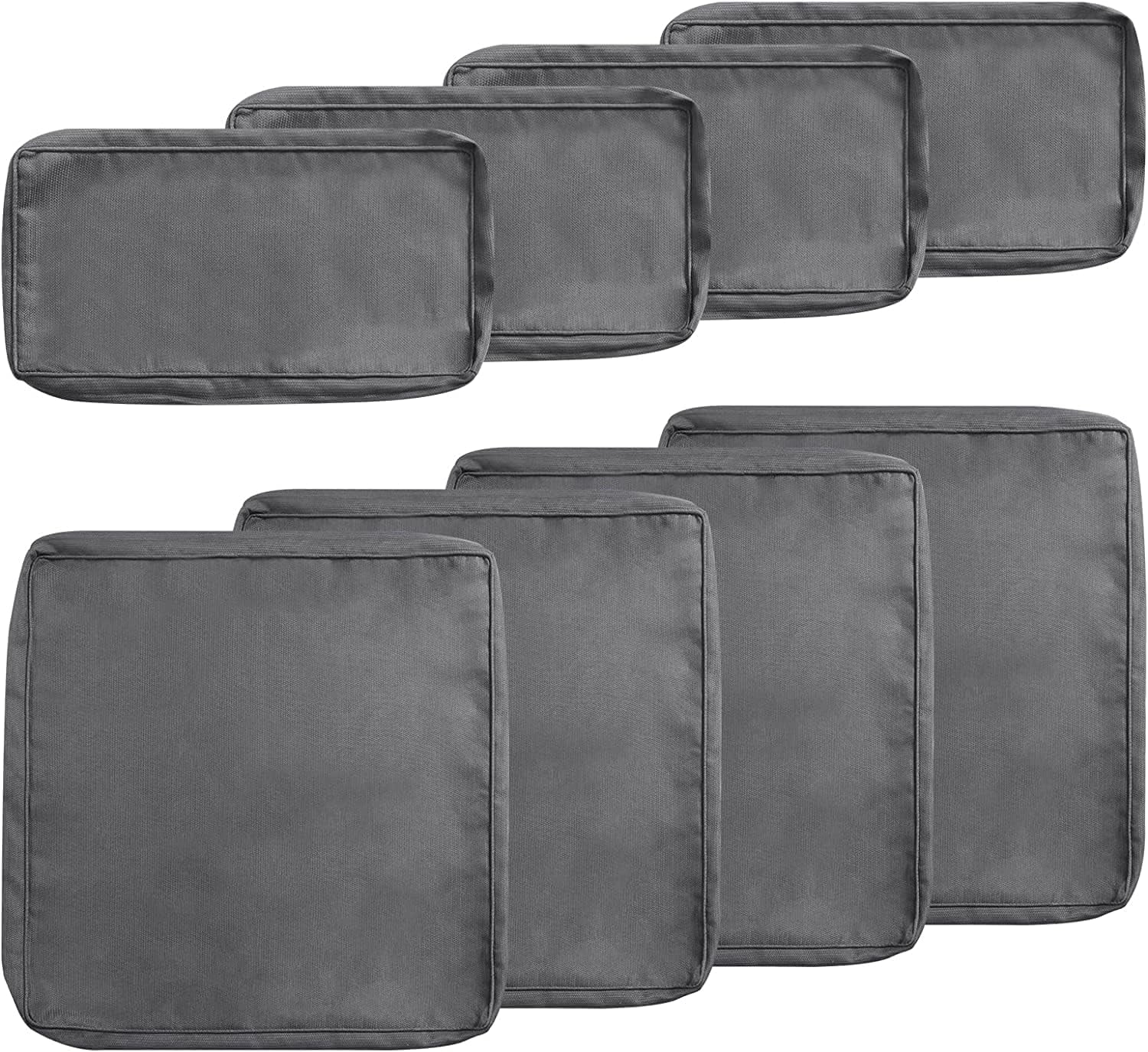 SUNCROWN 12 Piece Outdoor Patio Cushion Covers Replacement Outdoor Cushion Slipcovers 6 Seat Covers and 6 Back Covers with Zipper for Outdoor