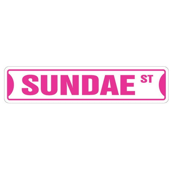SUNDAE Street Sign Decal ice cream shop lover hot | Indoor/Outdoor | 18" Wide